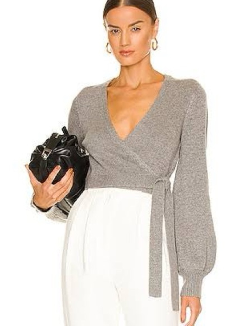 LPA Balloon Sleeve Wrap in Heather Grey